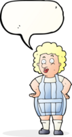 cartoon woman in kitchen apron with speech bubble png