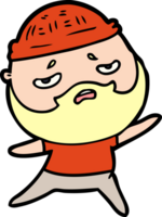 cartoon worried man with beard png