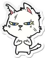 sticker of a tough cartoon cat png