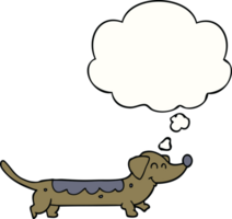 cão de desenho animado com balão de pensamento png