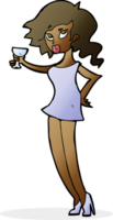 cartoon woman at party png