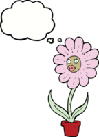 cartoon flower with thought bubble png