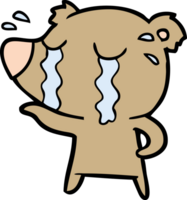 personagem de desenho animado de urso chorando png