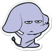 sticker of a annoyed cartoon elephant png