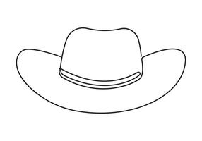 Continuous one line drawing of cowboy hat. Simple cowboy hat line art illustration. vector