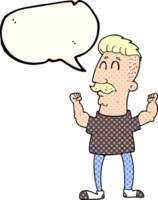 hand drawn comic book speech bubble cartoon celebrating man png