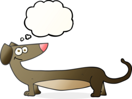 mão desenhado pensamento bolha desenho animado dachshund png