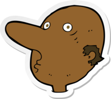 sticker of a cartoon balding man png