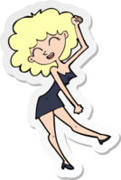 sticker of a cartoon dancing woman png