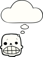 cartoon skull with thought bubble png