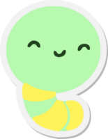 cute little worm sticker png