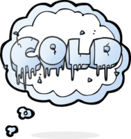 hand drawn thought bubble cartoon cold text symbol png