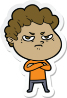 sticker of a cartoon angry man png