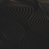 Gradient black background with wavy lines vector