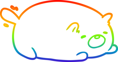 arc en ciel pente ligne dessin de une mignonne chat png