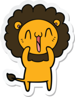 sticker of a happy cartoon lion png