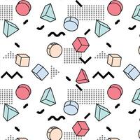 Pattern of abstract shapes memphis vector