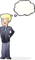 cartoon upperclass man with thought bubble png