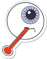 klistermärke av en tecknad sjuk ögonglob png