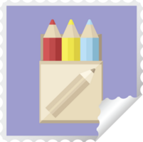 pack of coloring pencils graphic square sticker stamp png