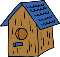 hand drawn cartoon doodle of a wooden bird house png