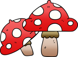 gradient shaded quirky cartoon toadstools png