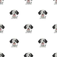 Cartoon character cute dalmatian dog seamless pattern background vector