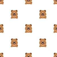 Cartoon character cute chow chow dog seamless pattern background vector