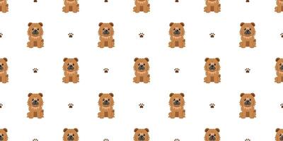 Cartoon character cute chow chow dog seamless pattern background vector