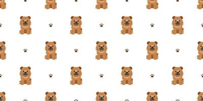 Cartoon character cute chow chow dog seamless pattern background vector