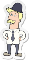 sticker of a cartoon man with mustache png