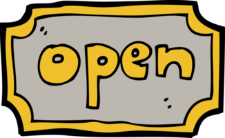 cartoon open sign png