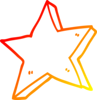 warm gradient line drawing of a cartoon star png