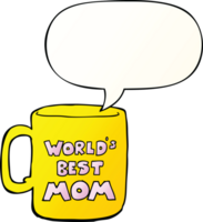 worlds best mom mug with speech bubble in smooth gradient style png