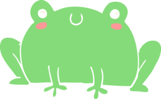 grenouille de dessin animé de style plat couleur png