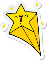 sticker of a cartoon shooting star png