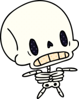 dibujos animados ilustración kawaii linda muerto esqueleto png