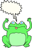 hand drawn comic book speech bubble cartoon funny frog png