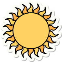 sticker of tattoo in traditional style of a sun png