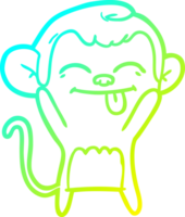 cold gradient line drawing of a funny cartoon monkey png