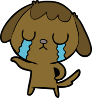 lindo perro de dibujos animados llorando png