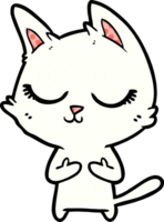 calm cartoon cat png