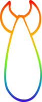 rainbow gradient line drawing of a cartoon atomic bomb png