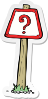 sticker of a cartoon question mark sign png