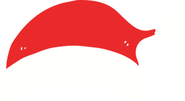 chapéu de natal de desenhos animados de estilo de cor plana png