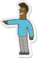 sticker of a cartoon pointing man png