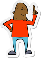 sticker of a cartoon man pointing finger png