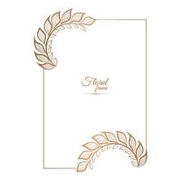 Golden Frames Decorated With Floral Elements vector