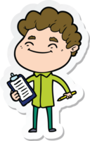 sticker of a cartoon friendly man png