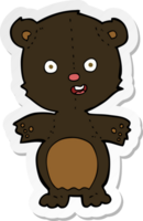 sticker of a cute black bear cartoon png